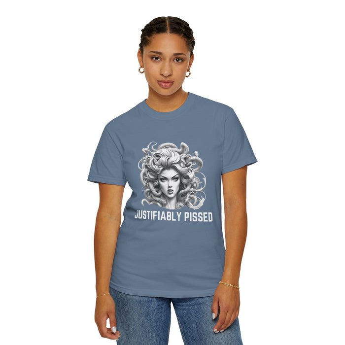 Justifiably Pissed, Medusa T-Shirt, Greek Mythology Tee for Feminist Rage, Female Empowerment, Anti-Trump Tee Shirt, Democracy, Resistance