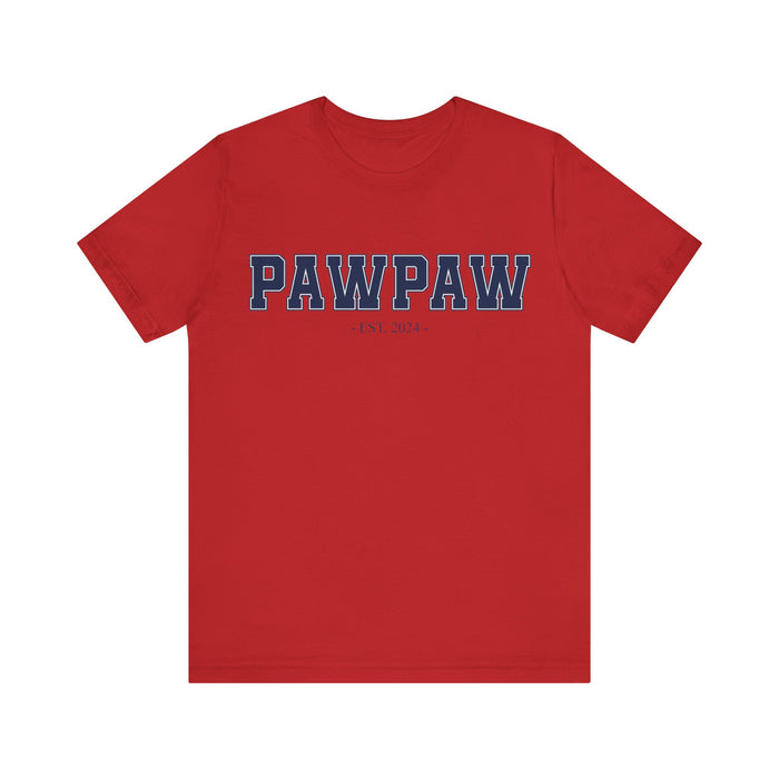 Pawpaw Established 2024 Tee Shirt - Personalized Grandfather Gift - Celebratory Grandpa T-Shirt - Custom Pawpaw New Grandfather Present