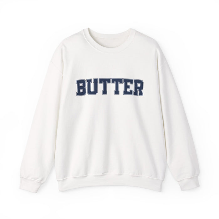 Butter Sweatshirt, College Font, Unisex Crewneck Jumper, Cozy Pullover, Winter Apparel, Comfortable Top, Butter Sweater, College Shirt