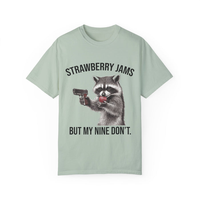 Raccoon Shirt, Strawberry Jams But My Nine Don't, Funny Raccoon Shirt, Funny Meme T-Shirt, Comfort Colors®