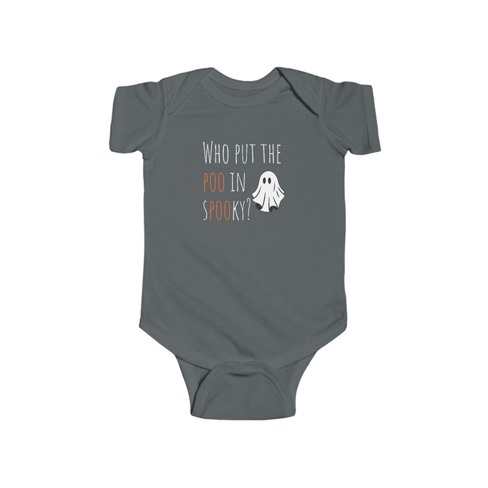 Funny Halloween Baby Onesie, Who Put the Poo in Spooky, Infant Bodysuit, Ghost Print, Halloween Costume, Baby Shower Gift