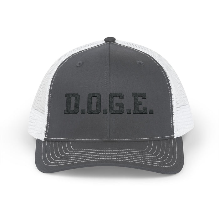 D.O.G.E. Embroidered Trucker Cap for Trump Supporters, Department of Government Efficiency, Gift for Republicans, Trump Gift, Funny, Dark