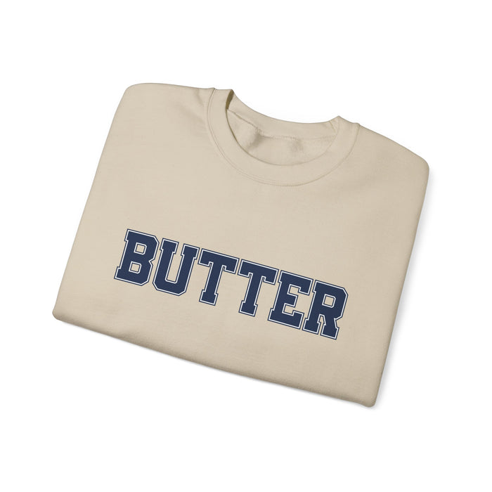 Butter Sweatshirt, College Font, Unisex Crewneck Jumper, Cozy Pullover, Winter Apparel, Comfortable Top, Butter Sweater, College Shirt