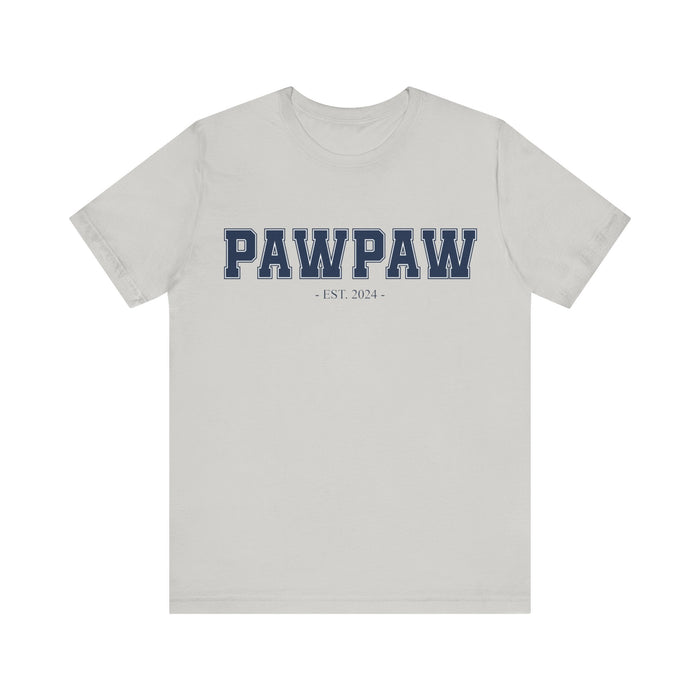 Pawpaw Established 2024 Tee Shirt - Personalized Grandfather Gift - Celebratory Grandpa T-Shirt - Custom Pawpaw New Grandfather Present