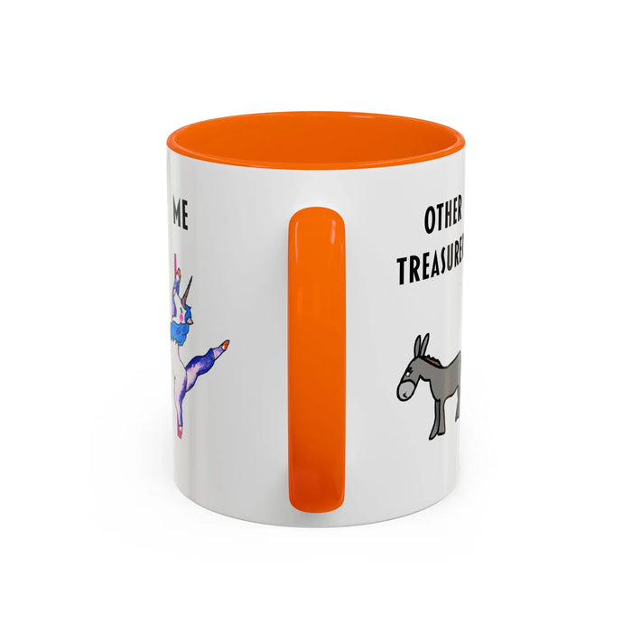 Funny Treasurer Coffee Mug — "Other Treasurers" Donkey / "Me" Pole-Dancing Unicorn (11oz)