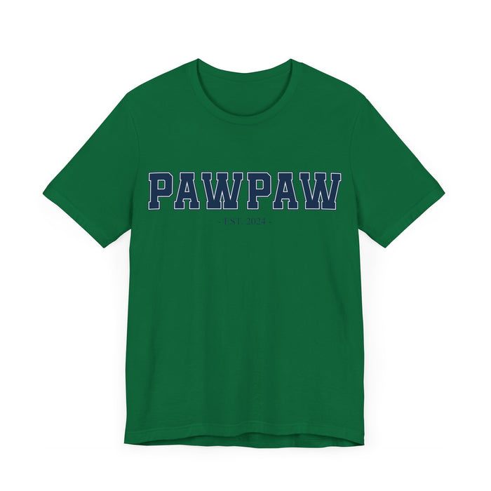 Pawpaw Established 2024 Tee Shirt - Personalized Grandfather Gift - Celebratory Grandpa T-Shirt - Custom Pawpaw New Grandfather Present