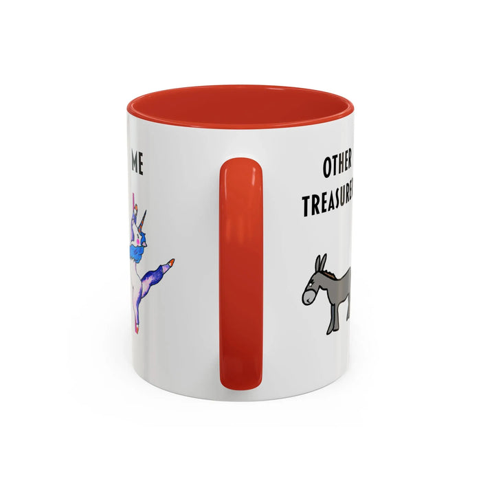 Funny Treasurer Coffee Mug — "Other Treasurers" Donkey / "Me" Pole-Dancing Unicorn (11oz)
