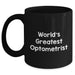 Funny World's Greatest Optometrist Black Coffee Mug Gifts from Men for Father's Day - Main