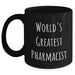 Funny Quote Black Coffee Mug Gifts for Pharmacist, 'World's Greatest' Design, Perfect for Father's Day or Men's Gifts from Family and Friends - Main