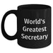 Funny World's Greatest Secretary Black Coffee Mug Gifts for Men from Family on Father's Day - Main