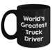 Funny Truck Driver Gifts from Men to World's Greatest Truck Drivers, Black Coffee Mug for Father's Day - Main