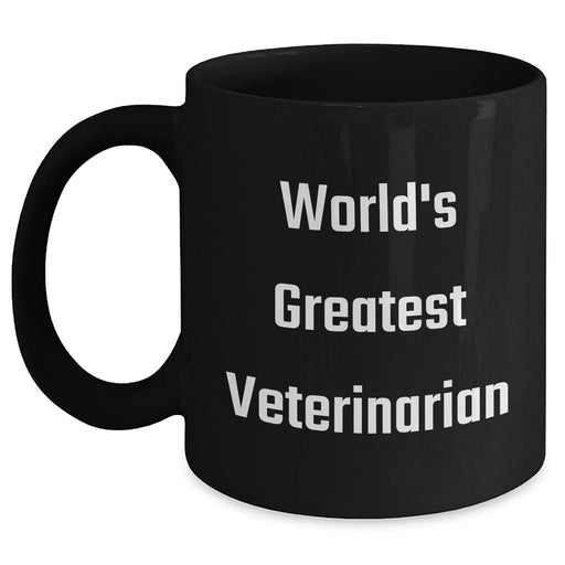Funny Veterinarian Gifts - 'World's Greatest Veterinarian' Black Coffee Mug for Mom's Day - Main