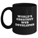 Funny Web Developer Gifts from Friends - World's Greatest Web Developer Black Coffee Mug for Men, 11oz or 15oz, Microwave and Dishwasher Safe, Perfect Father's Day Unique Gifts - Main