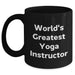 Funny World's Greatest Yoga Instructor Gifts for Dad's Yoga Instructor Black Coffee Mug - Main