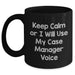 Case Manager Humor Gifts from Men to Friends, Black Coffee Mug for Father's Day, 'Keep Calm Or I Will Use My Case Manager Voice' - Main