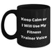 Fitness Trainer Humor Gifts from Men to Fitness Trainers, Funny Black Coffee Mug for Mother's Day, Keep Calm Or I Will Use My Fitness Trainer Voice - Main