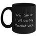 Funny Machinist Gifts from Friends and Family - Keep Calm Or I Will Use My Machinist Voice Black Coffee Mug for Machinist Lovers on Father's Day - Gifts for Men - Main
