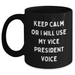Vice President Funny Coffee Mug, Gifts from Friends to Vice President, Keep Calm Or I Will Use My Vice President Voice, Black Coffee Mug for Father's Day - Main