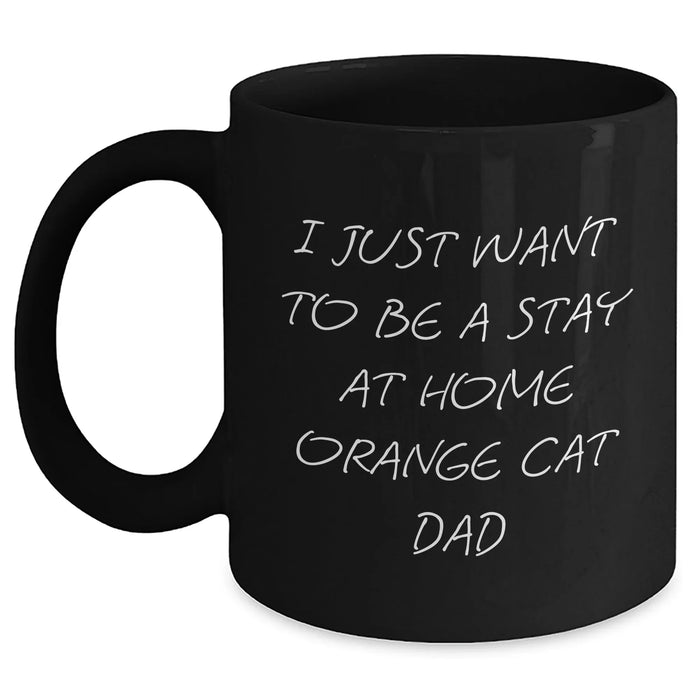 Funny Orange Cat Dad Gifts from Men to Orange Cat Lovers on Father's Day - Black Coffee Mug - Main
