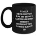 Funny Mum Gifts from Men to Mum, I Smile Because You Are My Mum, Unique Black Coffee Mug for Father's Day - Main