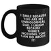 Funny Unbiological Dad Gifts, I Smile Because You Are My Unbiological Dad, Gifts from Friends for Unbiological Dad, Black Coffee Mug for Father's Day Unique Gifts - Main