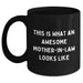 Funny Mom-in-law Gifts, Black Coffee Mug for Her, This Is What An Awesome Mom-in-law Looks Like Quote, Gifts from Family, Unique Father's Day Unique Gifts for Her - Main