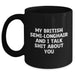 Funny British Semi-Longhair Cat Gifts for Men - 'My British Semi-longhair And I Talk Shit About You' Black Coffee Mug for Graduation, Gifts from Friends, Coworkers, or Family - Main