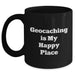 Geocaching Enthusiasts Gifts from Family to Friends, Inspirational Black Coffee Mug - Main