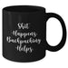 Backpacking Humor Black Coffee Mugs Gifts from Men to Friends, 'Shit Happens. Backpacking Helps.' for Dad's Special Day - Additional