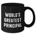 Funny World's Greatest Principal Black Coffee Mug, Gifts from Men, Perfect for Father's Day, Black 11oz or 15oz Ceramic Mug - Additional