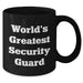 Funny World's Greatest Security Guard Black Coffee Mug, Gifts from Friends to Security Guard on Father's Day - Additional