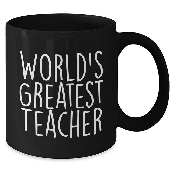 Funny World's Greatest Teacher Quote Black Coffee Mugs, Teacher Gifts from Family, Friends, Coworkers, Gifts for Men, Women, on Mother's Day, Unique Teacher Appreciation - Additional