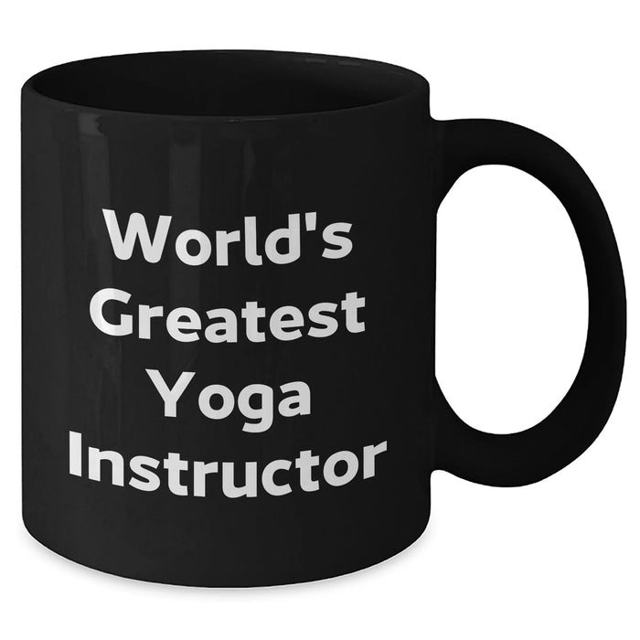 Funny World's Greatest Yoga Instructor Gifts for Dad's Yoga Instructor Black Coffee Mug - Additional