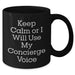 Concierge Gifts Funny Black Coffee Mug Keep Calm Or I Will Use My Concierge Voice for Him from Family, Friends, or Coworkers - Unique Father's Day Unique Gifts - Additional