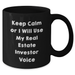 Real Estate Investor Gifts, Funny Black Coffee Mug, 'Keep Calm Or I Will Use My Real Estate Investor Voice', Gifts from Mom, Unique Mother's Day Unique Gifts for Real Estate Investor - Additional