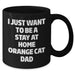 Funny Orange Cat Dad Gifts from Family for Orange Cat Lovers on Father's Day - 'I Just Want To Be A Stay At Home Orange Cat Dad' Quote Black Coffee Mug - Additional
