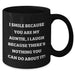 Funny Auntie Gifts from Women, Gifts for Auntie, Black Coffee Mug, I Smile Because You Are My Auntie, I Laugh Because There's Nothing You Can Do About It!, Graduation Unique Gifts - Additional