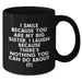 Funny Big Sister Gifts, Black Coffee Mug for Dad, 'I Smile... I Laugh...' Quote, Gifts from Men, Unique Father's Day Unique Gifts for Big Sister - Additional
