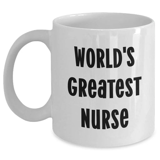 Funny World's Greatest Nurse Gifts for Nurses on Mother's Day, White Coffee Mug from Family - Main