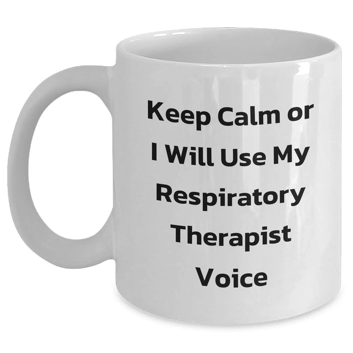 Funny Respiratory Therapist Gifts, Keep Calm White Coffee Mug for Men, Gifts from Family on Father's Day - Main