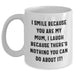 Funny Mum Gifts from Men - I Smile Because You Are My Mum, Unique White Coffee Mug for Father's Day, Gifts for Mum from Family - Main