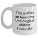 Funny Unbiological Mother Gifts for Her on Father's Day - White Coffee Mug, This Is What An Awesome Unbiological Mother Looks Like, Gifts from Men to Unbiological Mother - Main