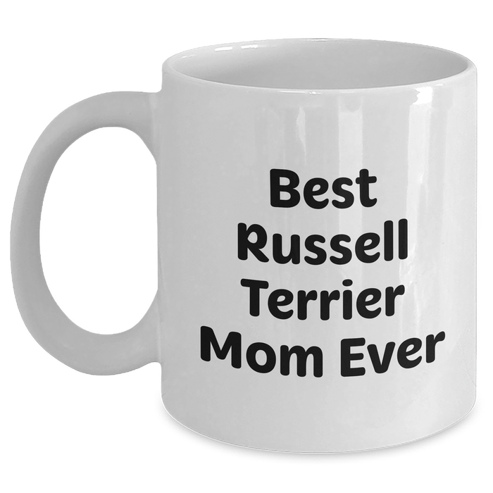 Adorable Russell Terrier Mom Coffee Mug - Best Dog Lover Gifts for Russell Terrier Dog Owners - Unique Father's Day Presents From Wife - Funny White Ceramic 11oz / 15oz - Main
