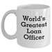 Funny World's Greatest Loan Officer Gifts for Men from Coworkers - White Coffee Mug for Loan Officer Graduation Unique Gifts - Main
