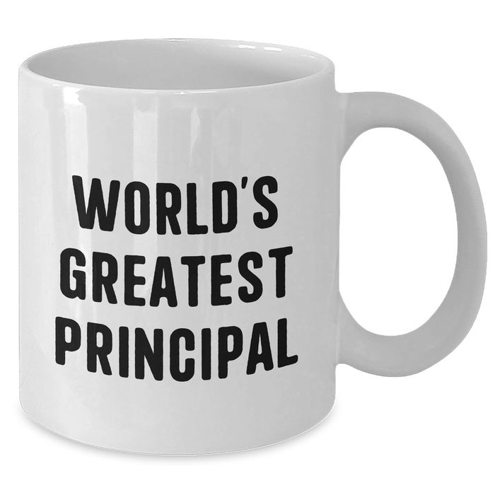 World's Greatest Principal Funny White Coffee Mug Gifts for Principal from Family on Father's Day - Additional