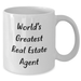 World's Greatest Real Estate Agent Funny Gifts from Men to Real Estate Agent Friends and Coworkers on Father's Day White Coffee Mug - Additional
