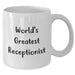 Funny World's Greatest Receptionist Gifts for Dad's 15oz White Coffee Mug, Perfect for Coworkers, Family and Friends - Additional
