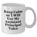 Funny Assistant Principal White Coffee Mugs for Dad Gifts from Friends - 'Keep Calm Or I Will Use My Assistant Principal Voice' - Unique Father's Day Unique Gifts for Men - Additional