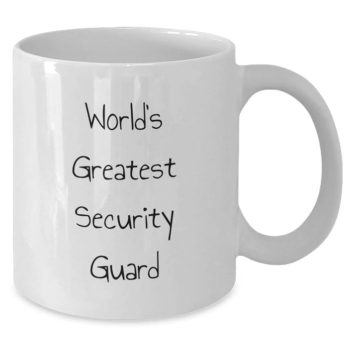 Funny Security Guard Quotes World's Greatest White Coffee Mug Gifts from Friends to Security Guard on Father's Day - Additional