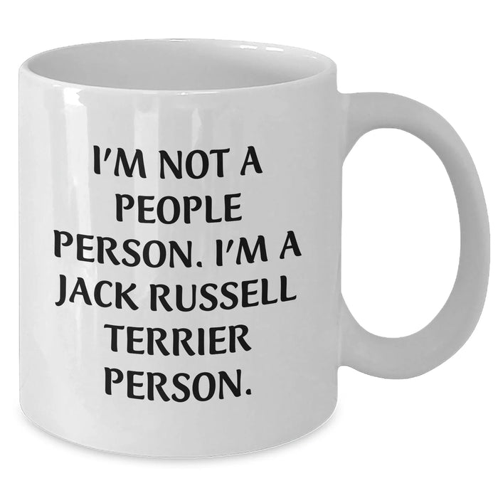 Funny Jack Russell Terrier Dog Lover Gifts from Dad to Men, 'I'm Not A People Person. I'm A Jack Russell Terrier Person.' White Coffee Mug for Father's Day - Additional